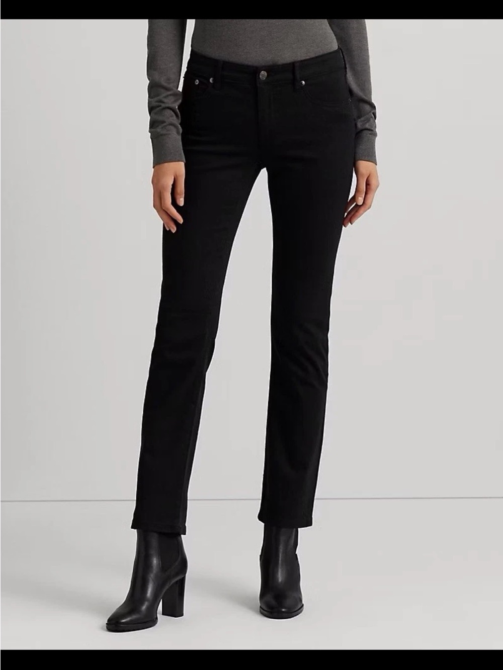 Lauren Jeans Co Ralph Lauren Modern Straight curvy  black jeans size 6